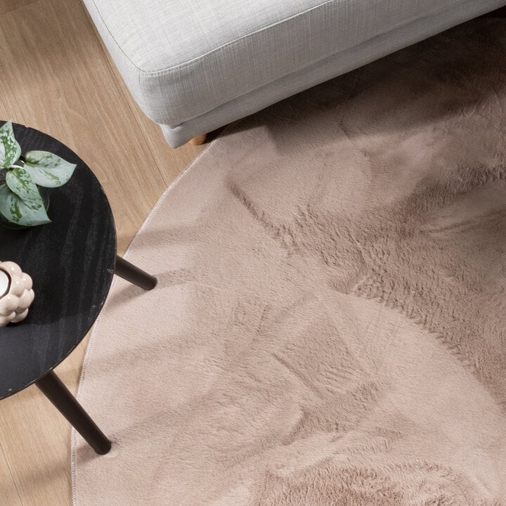 Flauschiger Teppich Rund - Cozy Taupe - 3