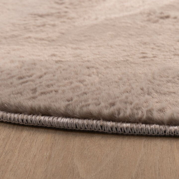 Flauschiger Teppich Rund - Cozy Taupe - 6