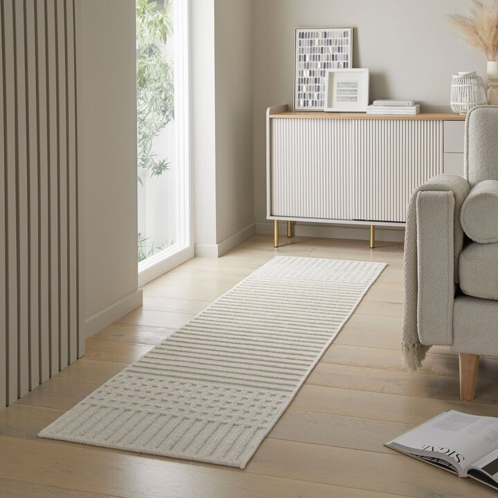 Waschbarer Läufer - Elto Stripe Creme
