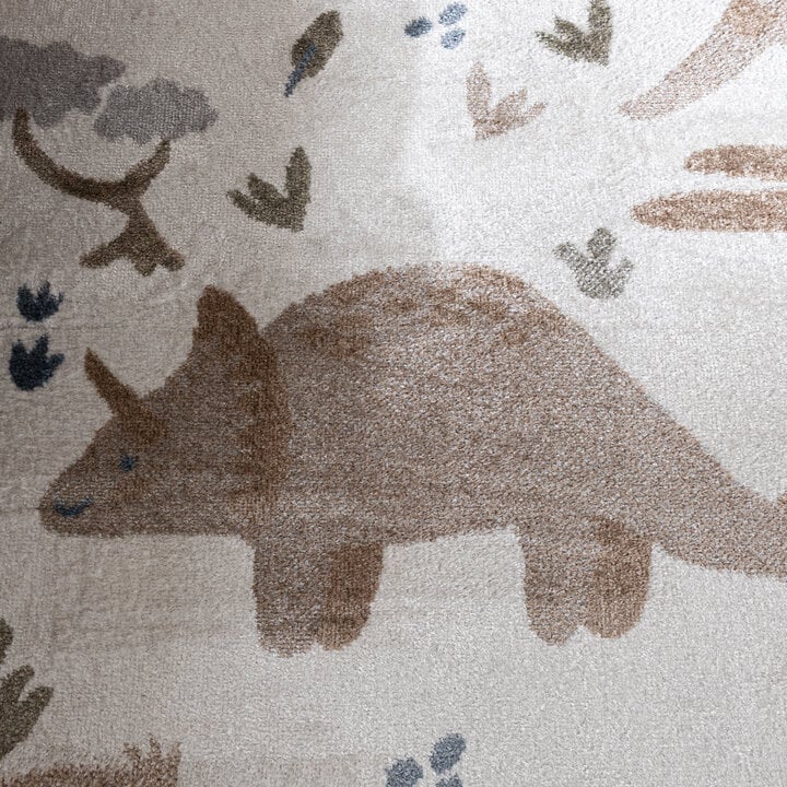 Waschbarer Kinderteppich - Mace Dino Creme - 3