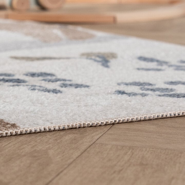 Waschbarer Kinderteppich - Mace Dino Creme - 5