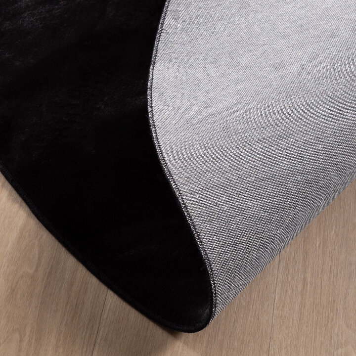Flauschiger Teppich Rund - Cozy Schwarz  - 7