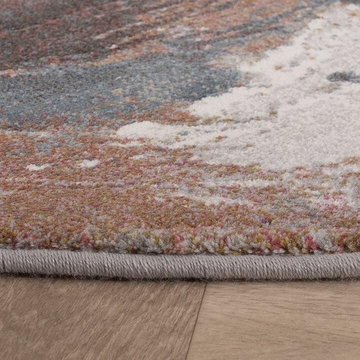 Teppich Abstrakt Rund - Xavier Wave Blau Rot - 6