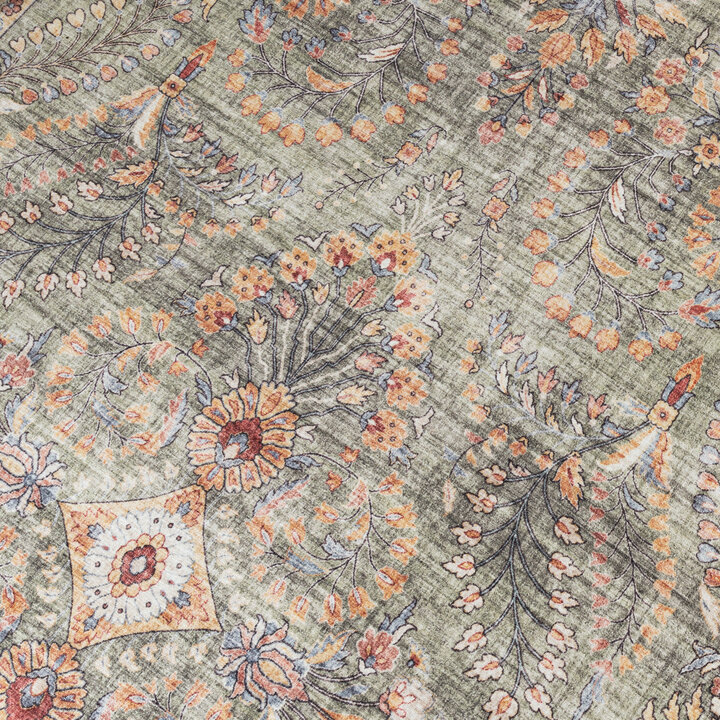 Vintage Gartenteppich - Santo Flora Olivgrün - 4