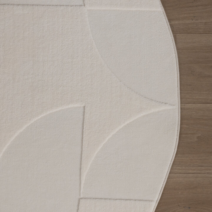 Runder Teppich Wohnzimmer - Charm Circles Weiß - 5