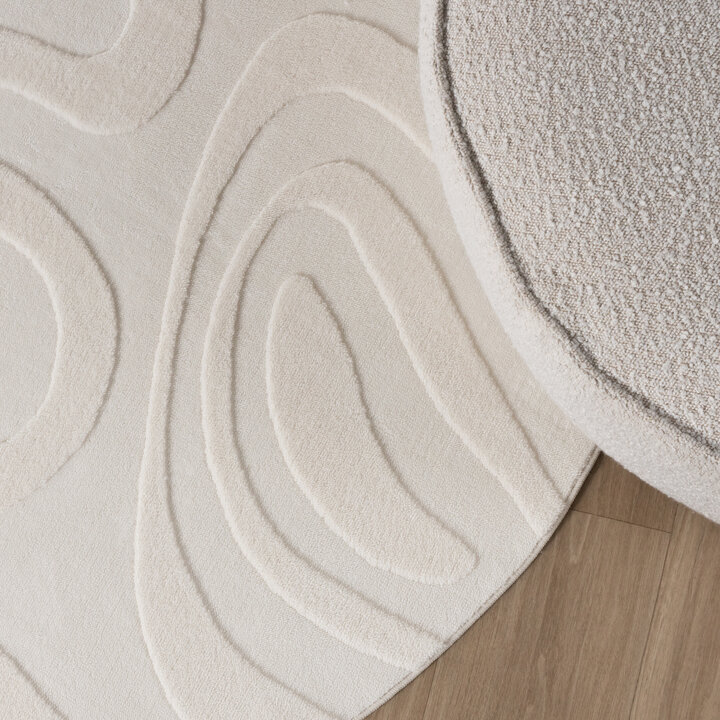 Runder Teppich Wohnzimmer - Charm Shapes Weiß - 3