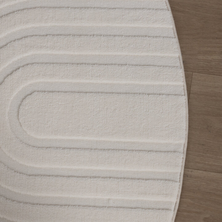 Runder Teppich Wohnzimmer - Charm Curves Weiß - 5