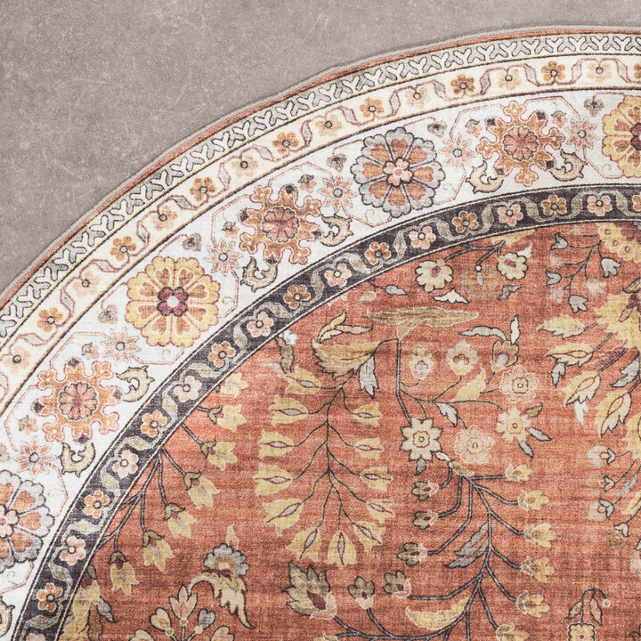 Vintage Gartenteppich Oval - Santo Flora Terrakotta - 5