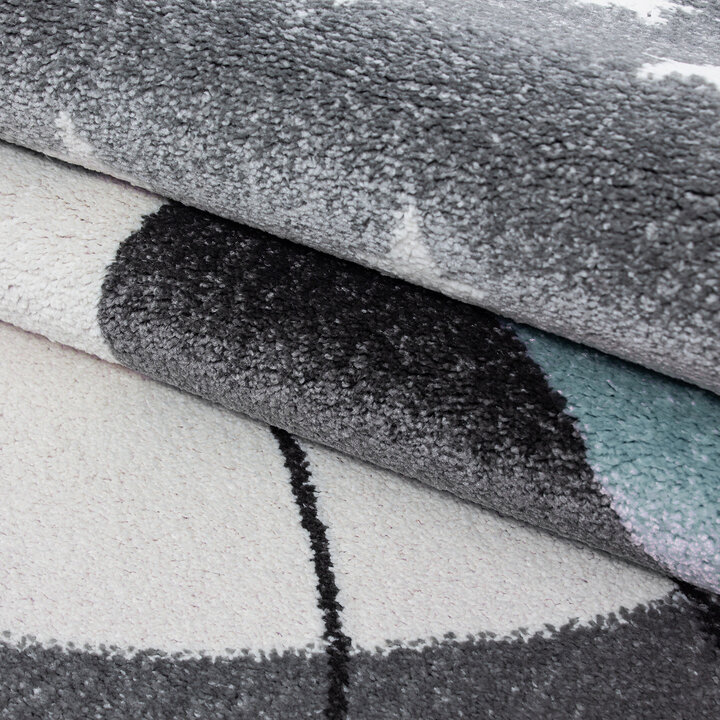 Kindertepppich Rund - Anna Katze Blau - 2