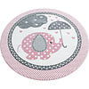 Kinderteppich Rund - Anna Elefant Regenschirm Rosa - thumbnail