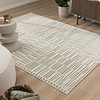 Teppich Wohnzimmer - Yune Lines Creme Grün - thumbnail