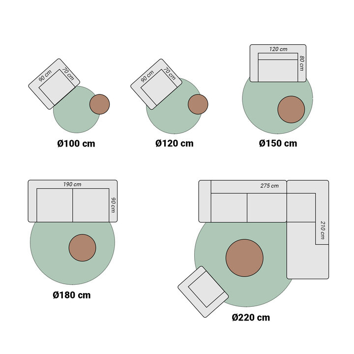 Flauschiger Teppich Rund - Cozy Grün - 7