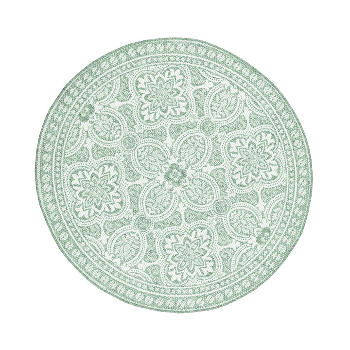 In- & Outdoor Teppich Rund - Summer Oriental Grün - 1