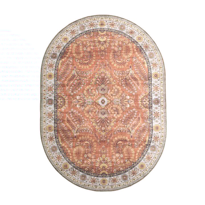 Vintage Gartenteppich Oval - Santo Flora Terrakotta - 1