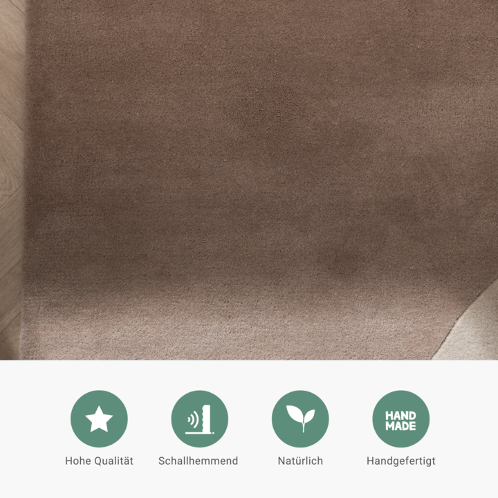 Wollteppich Abstrakt - Clarice Braun Beige - 5