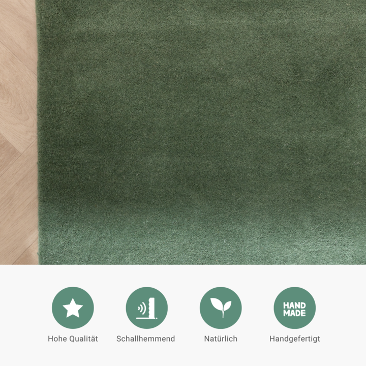 Wollteppich Abstrakt - Clarice Olivgrün Mint - 5