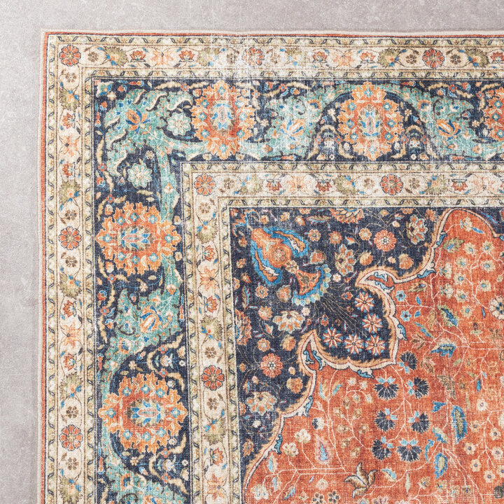 In- & Outdoor Teppich Vintage - Kairo Medaillon Terra Dunkelblau - 5