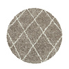 Berberteppich Rund - Agadir Lines Beige Creme  - thumbnail