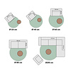 Teppich Skandinavisch Rund - Pitea Panel Grau Creme - thumbnail 5