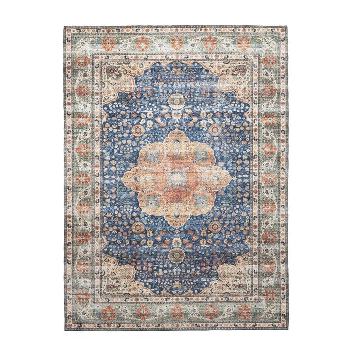 In- & Outdoor Teppich Vintage - Kairo Medaillon Dunkelblau Terra - 1