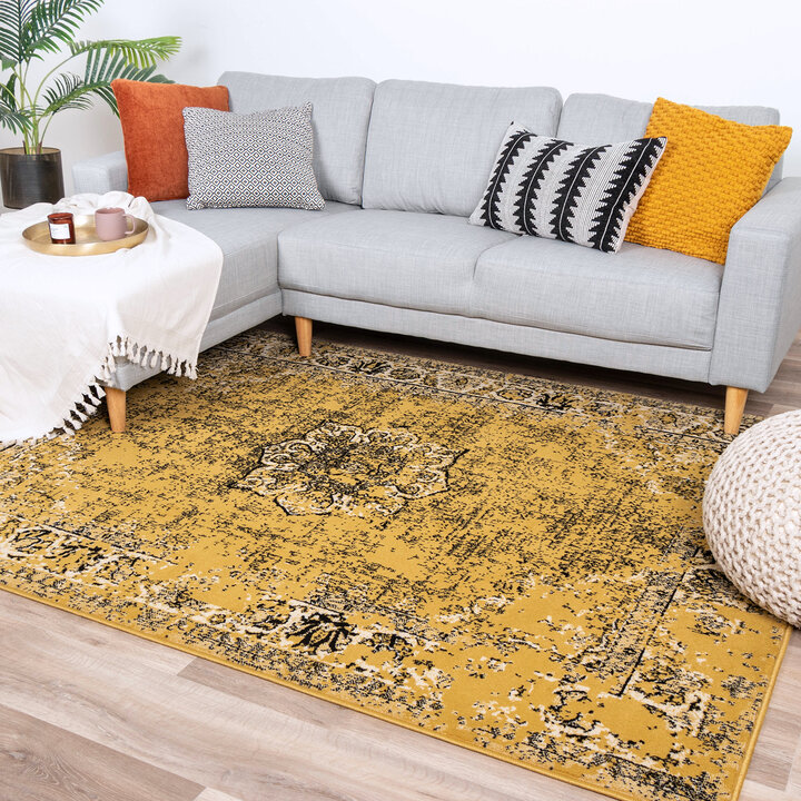 Teppich Vintage - Wonder Gelb Schwarz - 3