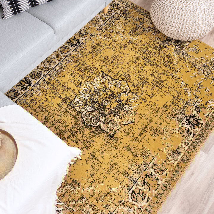 Teppich Vintage - Wonder Gelb Schwarz - 4