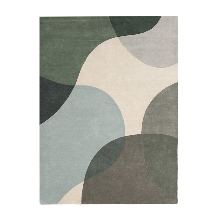 Wollteppich Abstrakt - Clarice Olivgrün Mint - 1
