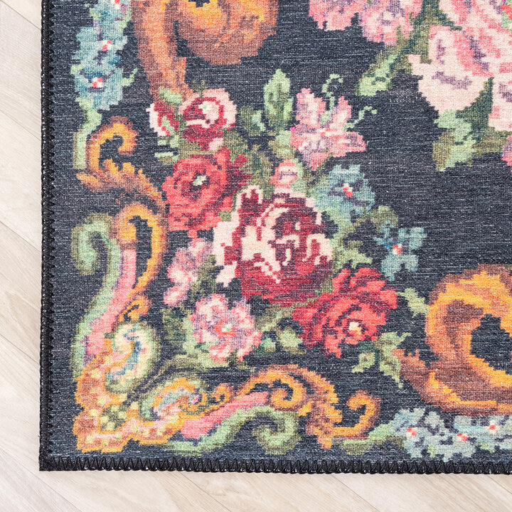 Blumen Teppich - Estate Rosen Kelim Grün - 7