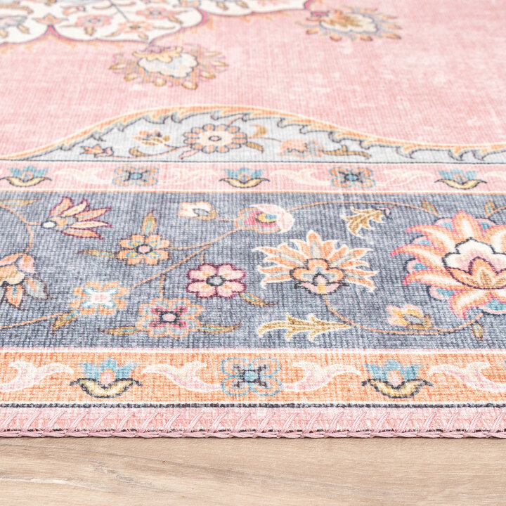 Teppich Vintage - Lily Medaillon Rosa - 5