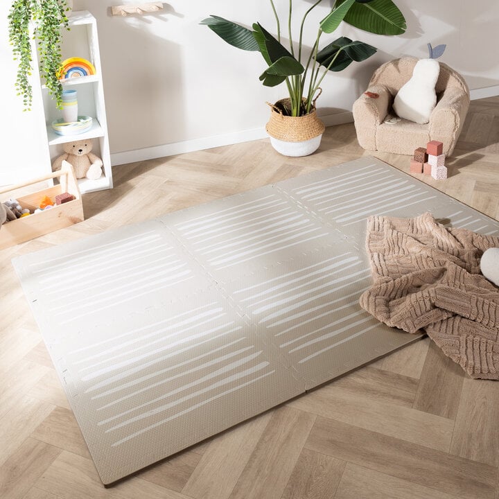 Puzzlematte - Alfie Stripes Grau/Beige