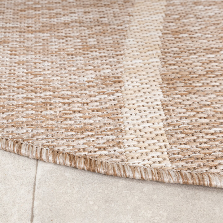 In- & Outdoor Teppich Rund - Sierra Curves Beige Creme - 6