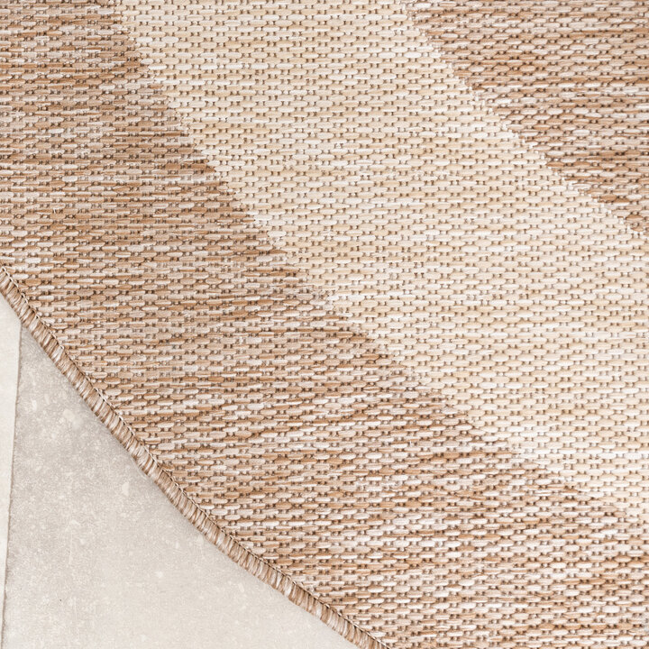In- & Outdoor Teppich Rund - Sierra Border Beige Creme - 5