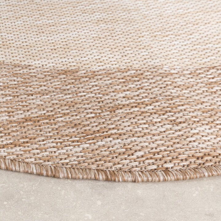 In- & Outdoor Teppich Rund - Sierra Border Beige Creme - 6