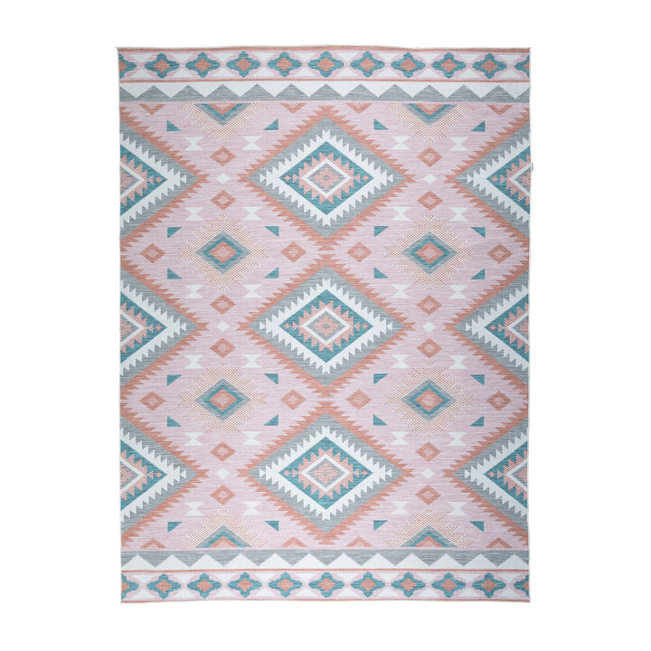 Outdoor Teppich Boho - Vedra Aztec Rosa - 1