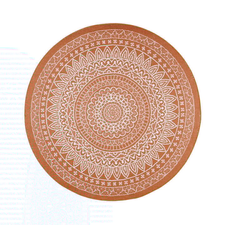 In- & Outdoor Teppich Rund - Summer Azteca Terracotta - 1