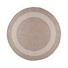 In- & Outdoor Teppich Rund - Sierra Border Beige Creme - thumbnail 1