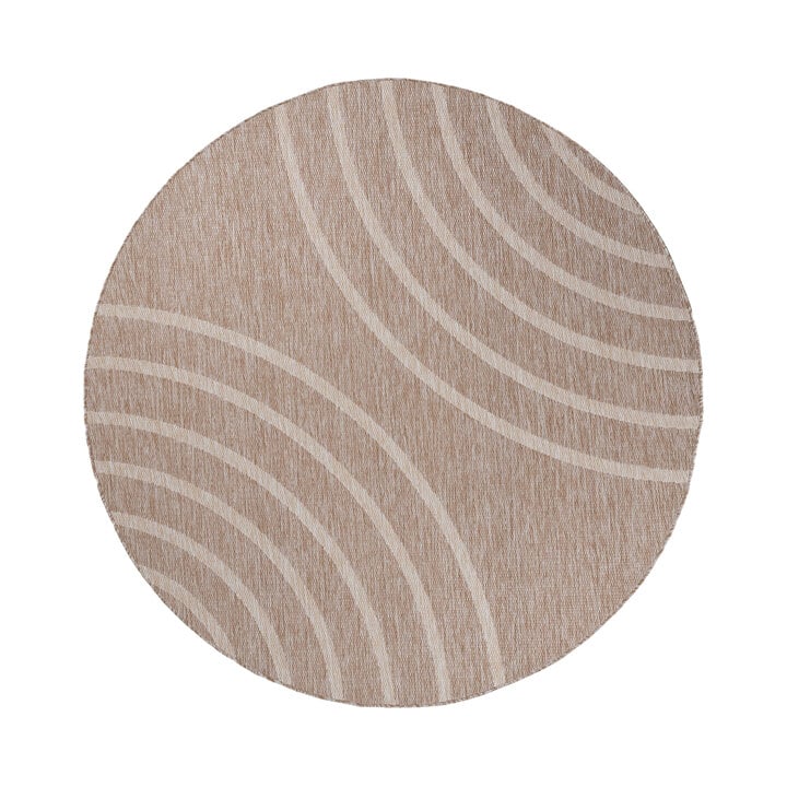 In- & Outdoor Teppich Rund - Sierra Curves Beige Creme - 1