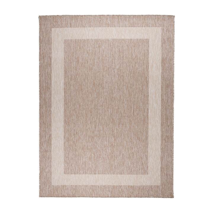 In- & Outdoor Teppich - Sierra Border Beige Creme - 1