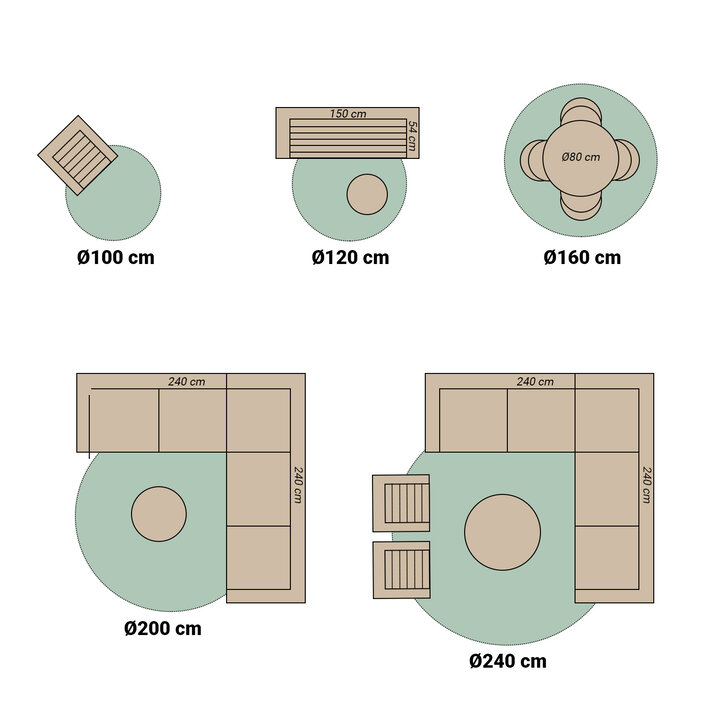 In- & Outdoor Teppich Rund - Florence Schwarz - 7