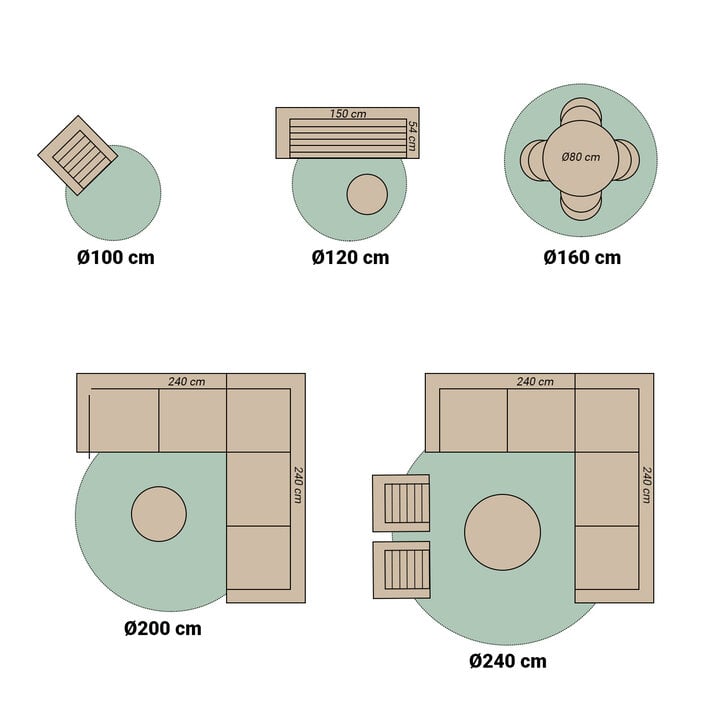 In- & Outdoor Teppich Rund - Florence Blau - 7