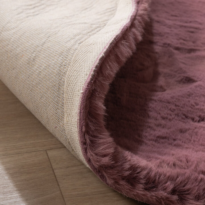 Hochflor Teppich Rund - Comfy Supreme Dunkelrosa - 7