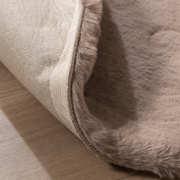 Hochflor Teppich Rund - Comfy Supreme Taupe - 7