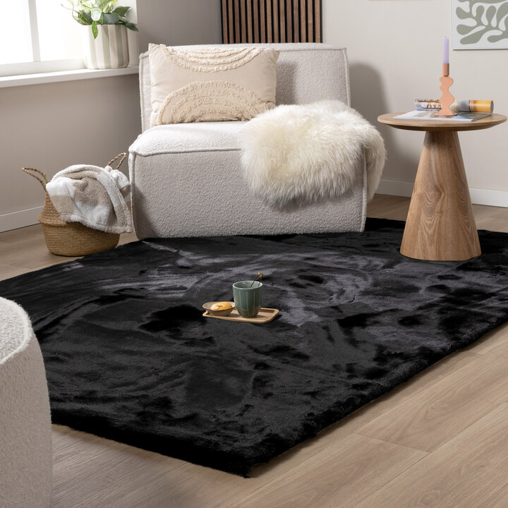 Hochflor Teppich - Comfy Supreme Schwarz