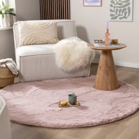 Hochflor Teppich Rund - Comfy Supreme Rosa