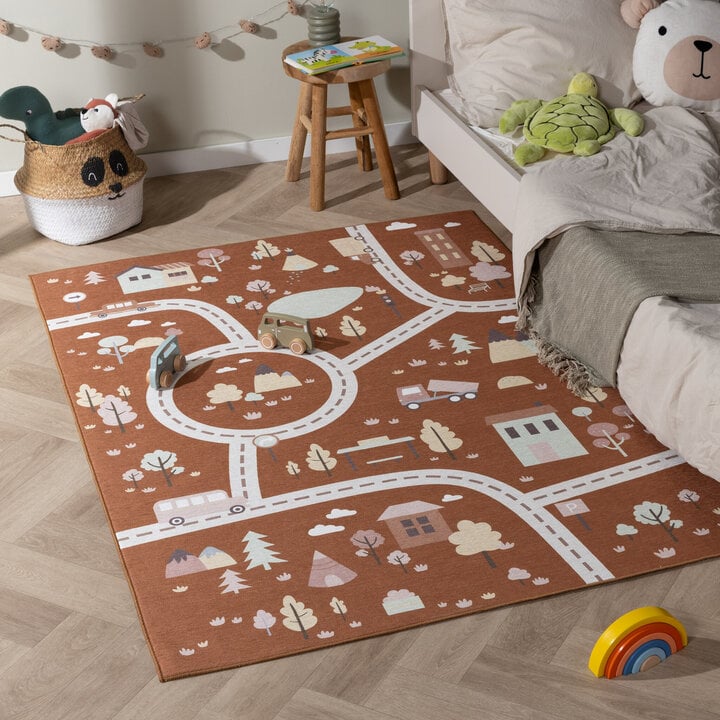 Auto Spielteppich - Rocky Ride Terracotta