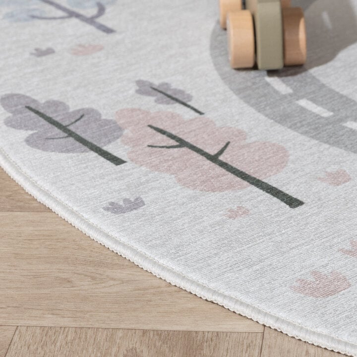 Auto Spielteppich Rund - Rocky Ride Weiß - 6