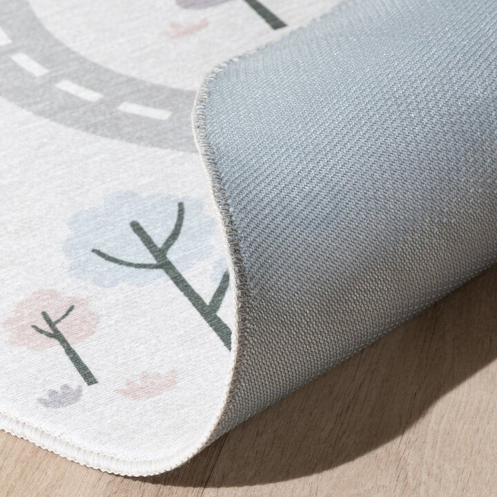 Auto Spielteppich Rund - Rocky Ride Weiß - 7