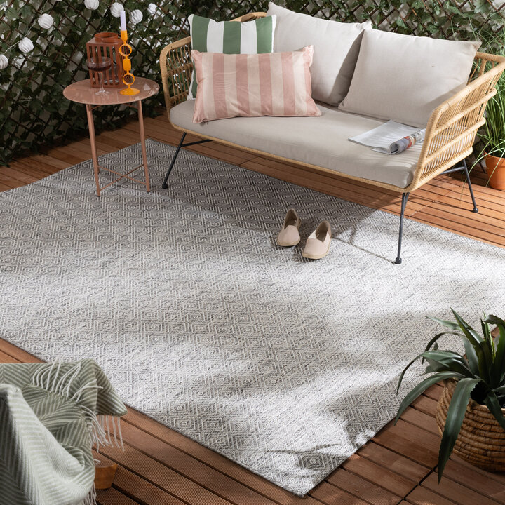 In- & Outdoor Teppich - Summer Tile Hellgrau