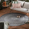 In- & Outdoor Teppich Rund - Summer Azteca Grau - thumbnail