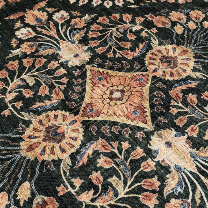 Vintage Gartenteppich Oval - Santo Flora Dunkelgrün - 4